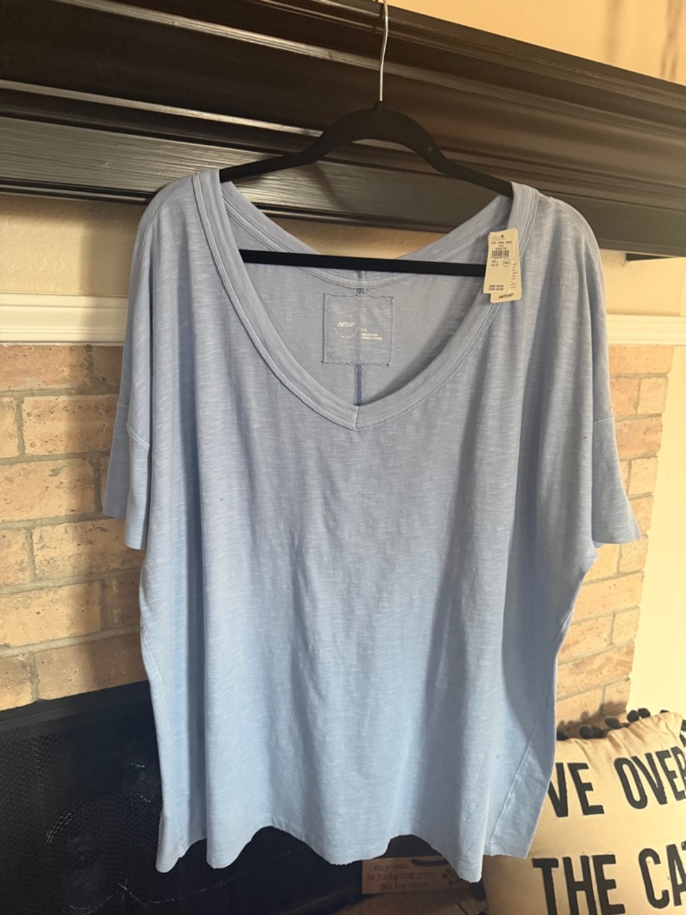 Aerie Oversized v neck boyfriend T - Monaco Blue